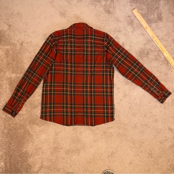 L.L. Bean Red Plaid Flannel Shirt, Sz Medium Tall - Picture 5 of 12